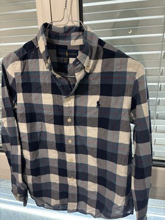 Ralph Lauren Checkered Long Sleeve Shirt - Size M (10-12)