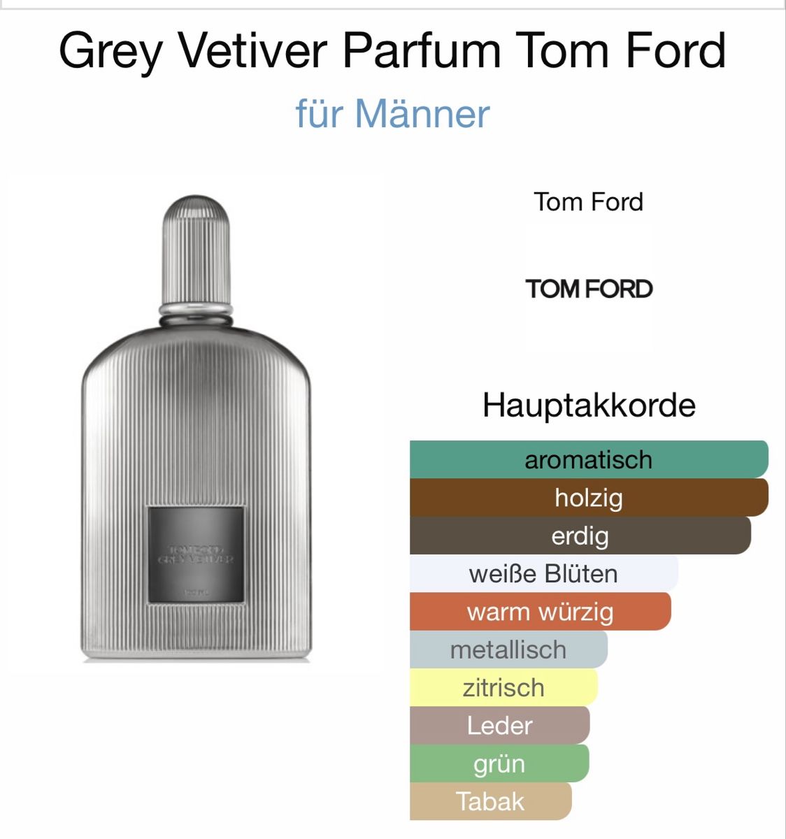 Tom Ford Parfum & Eau de Toilette: TOM FORD GREY VETIVER PARFUM - 2ML - Probe – Neu (gemäss Beschreibung) aus Düdingen von parfum_tester 1