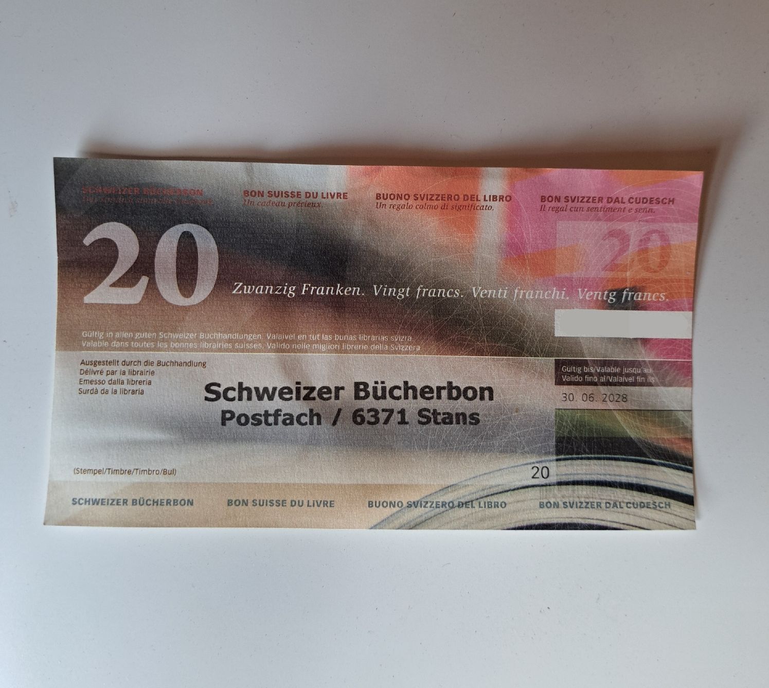 Buoni: Schweizer Bücherbon 20 Franken  – Nuovo (secondo la descrizione) da Uzwil venduto da eri_lz5x