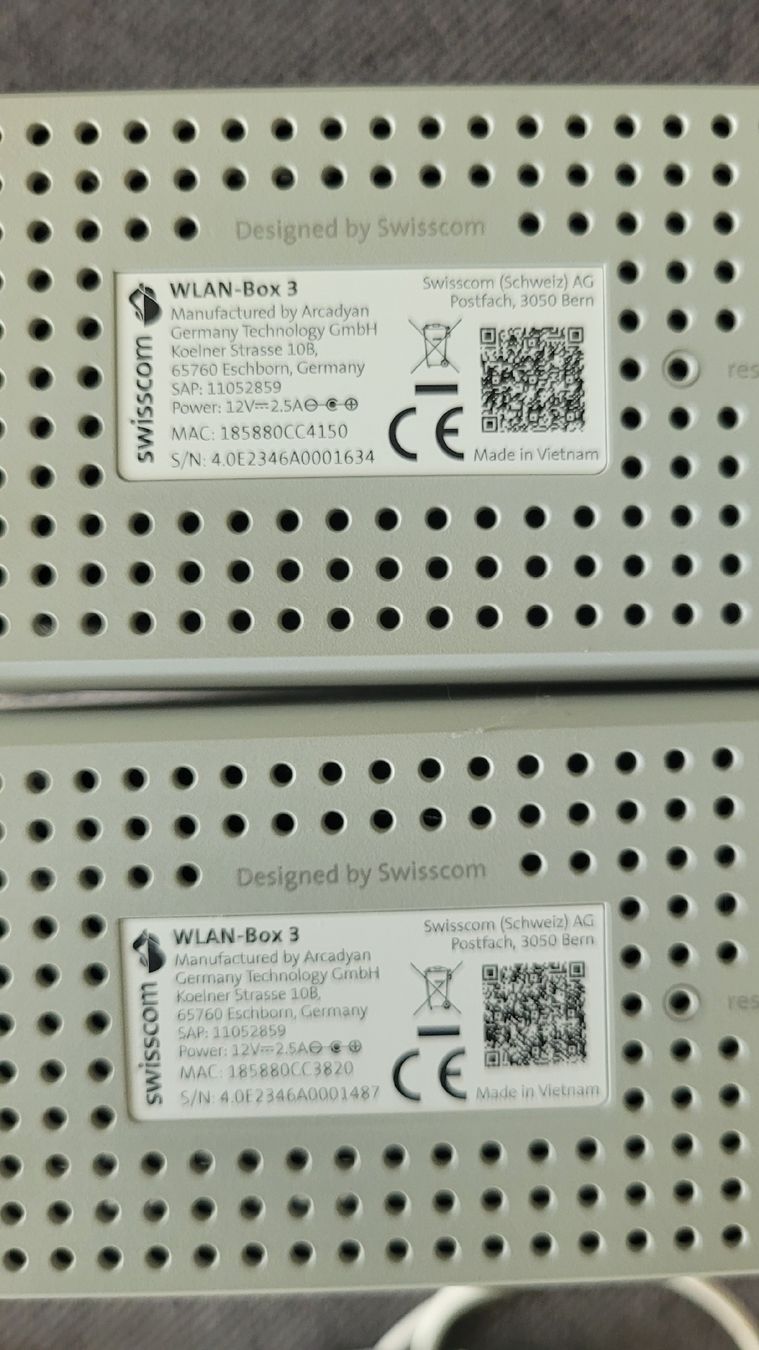 Swisscom WiFi: 2x Swisscom WLAN-Box 3, mit Netzteilen – Usato da Ebikon venduto da Bole6 4