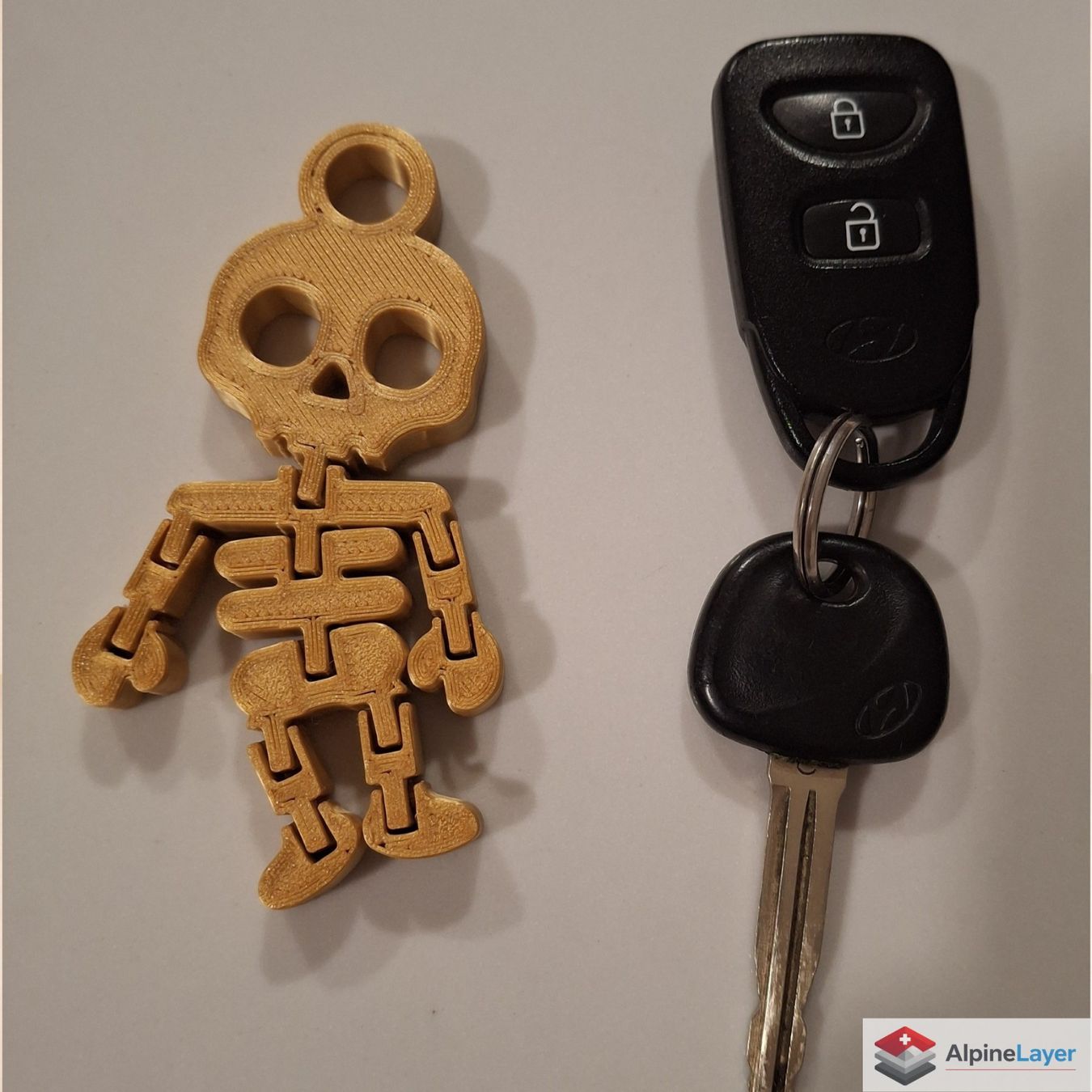 Portachiavi: Flexi Skeleton Mini 3D Printed Figure Gold – Nuovo (secondo la descrizione) da Losone venduto da AlpineLayer 1