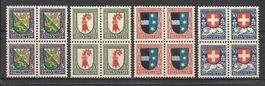 Viererblockserie Pro Juventute 1926 J37 - J40 **