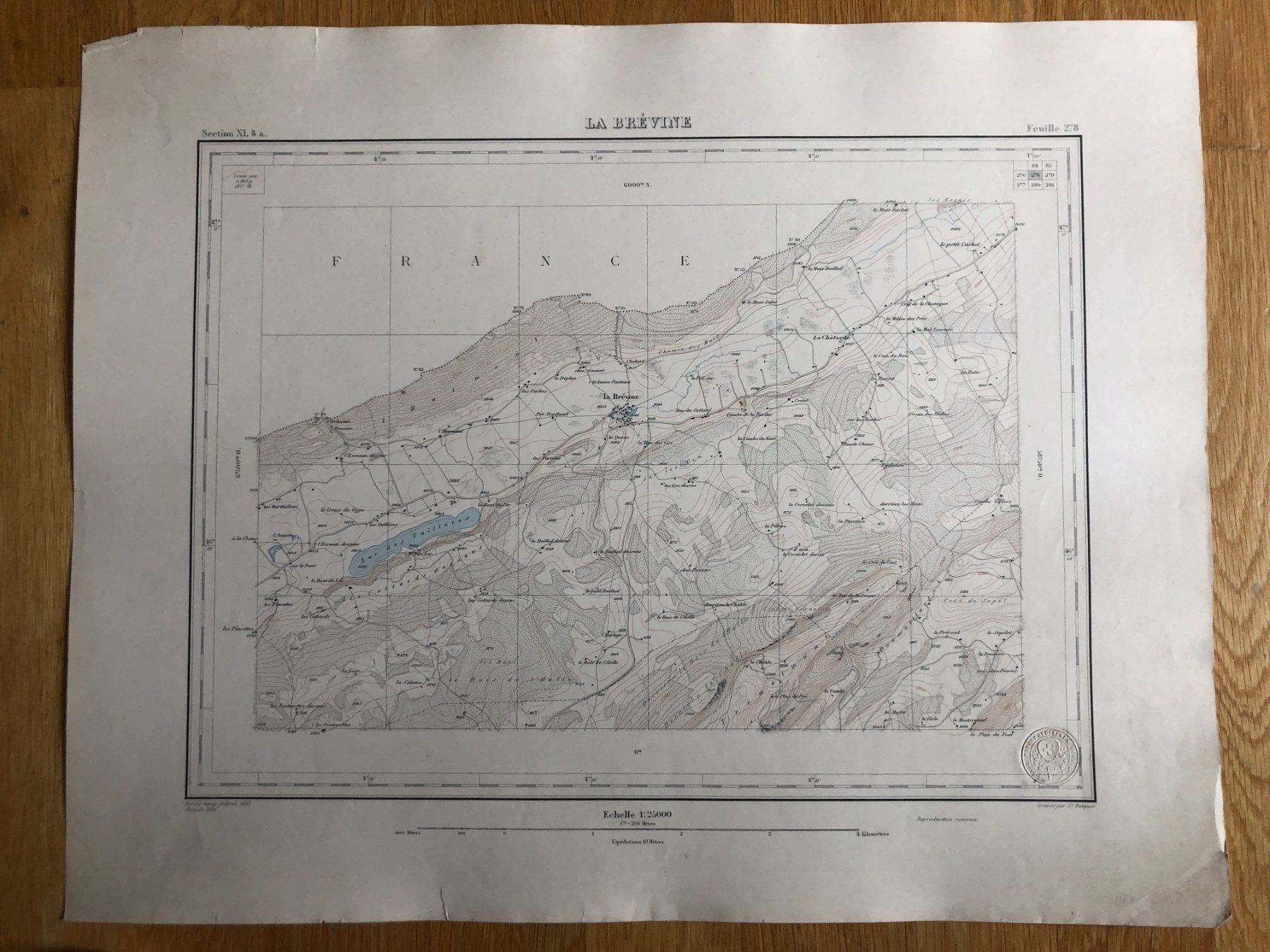 Landkarten & Atlanten: Siegfriedatlas Bl. 278: La Brévine 1876 – Gebraucht aus Zürich von allp
