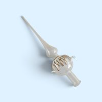 Christbaumspitze Glas transparent mit Golddekor antik