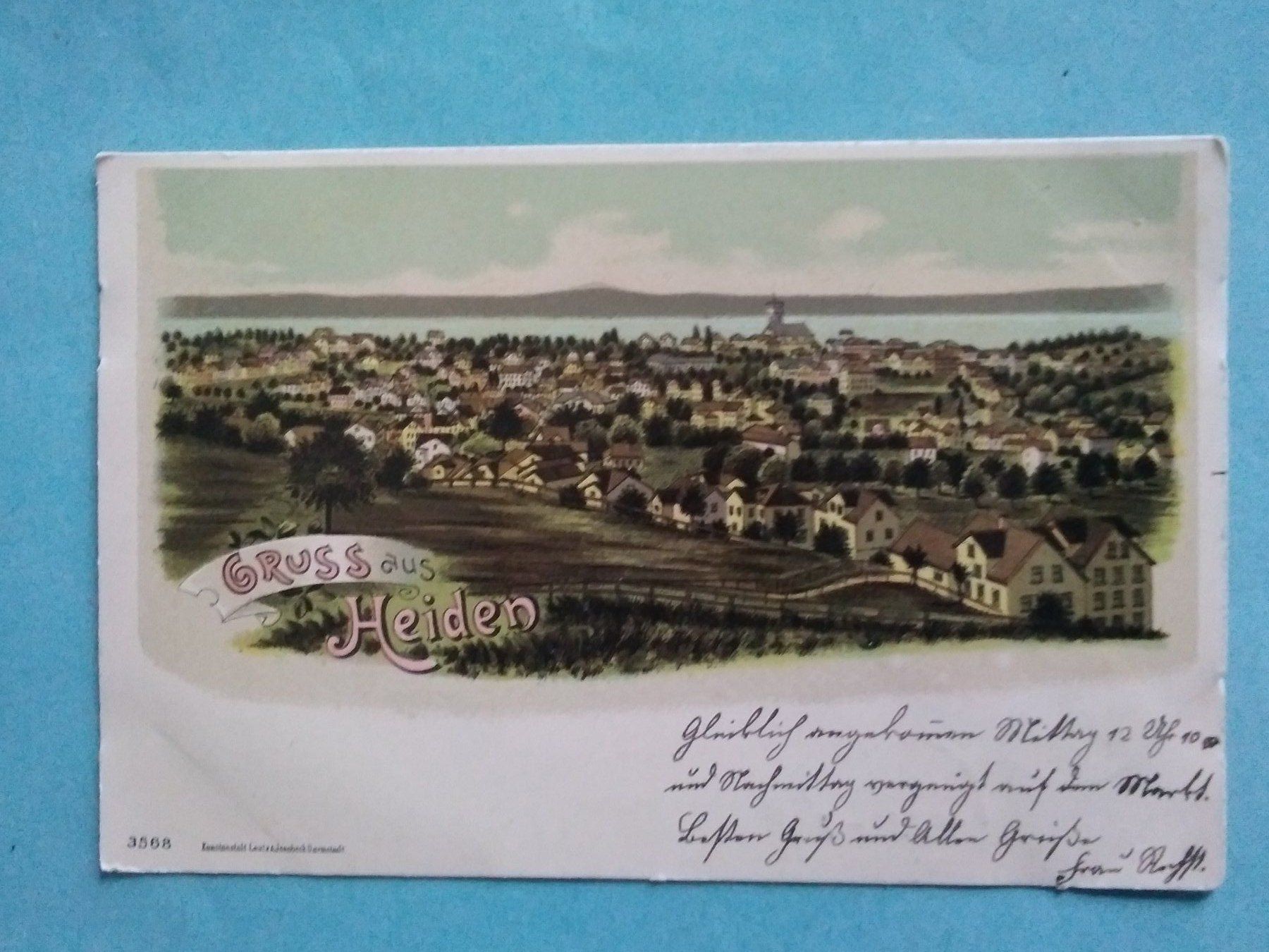Cartoline postali: AR Heiden Gesamtansicht mit Bodensee LITHO – Usato da Appenzell venduto da lama19