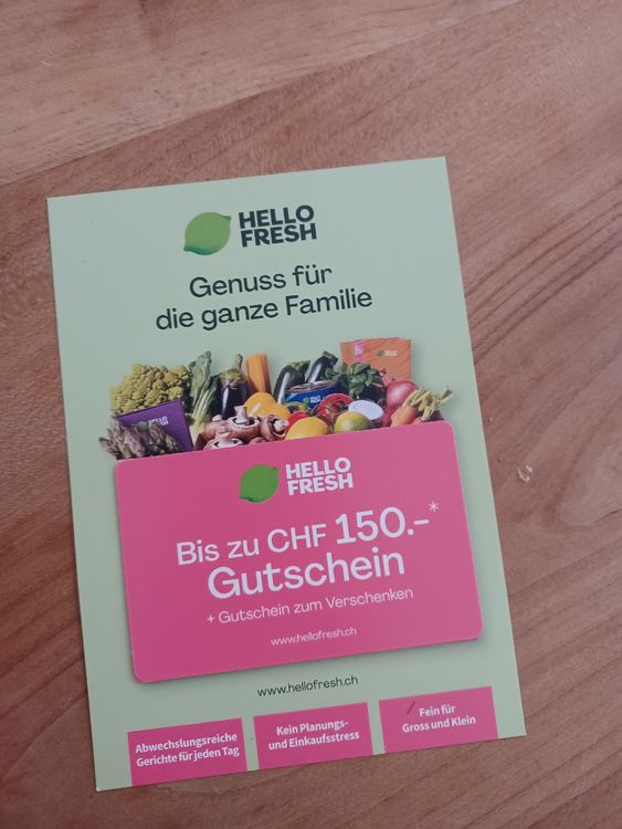 Gutschein Hello Fresh, bis zu 150 sFr. Kaufen auf Ricardo