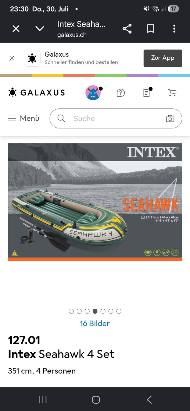 Barche: Schlauchboot Intex Seahawk 4 Set 351cm 4 Personen – Nuovo (secondo la descrizione) da Rickenbach SO venduto da mic_9sc9 1