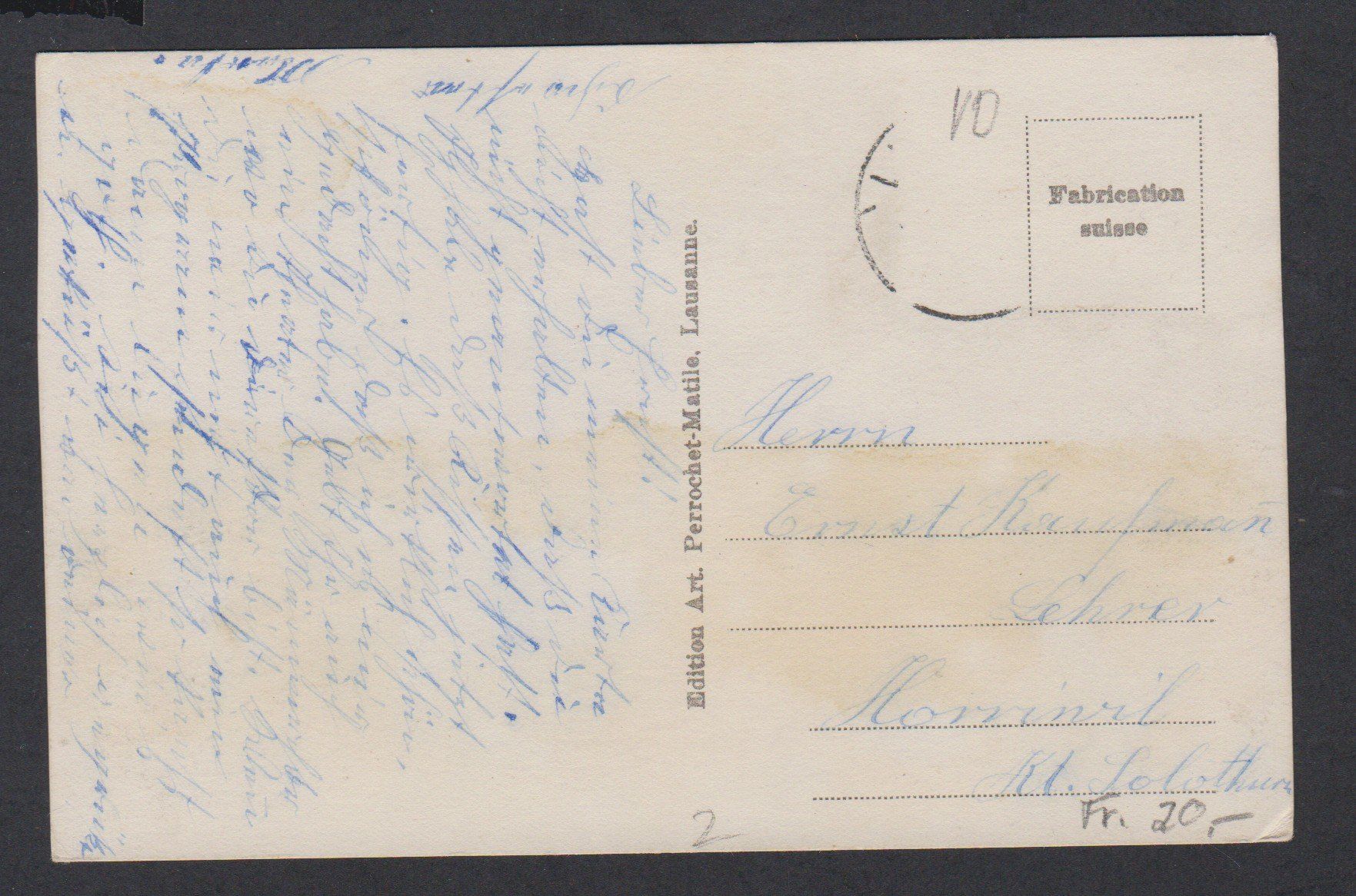 Cartoline postali: Lutry , Paudex , Pully , Chailly   :   alte Ansichtskarte – Usato da Vitznau venduto da Ropaku 1