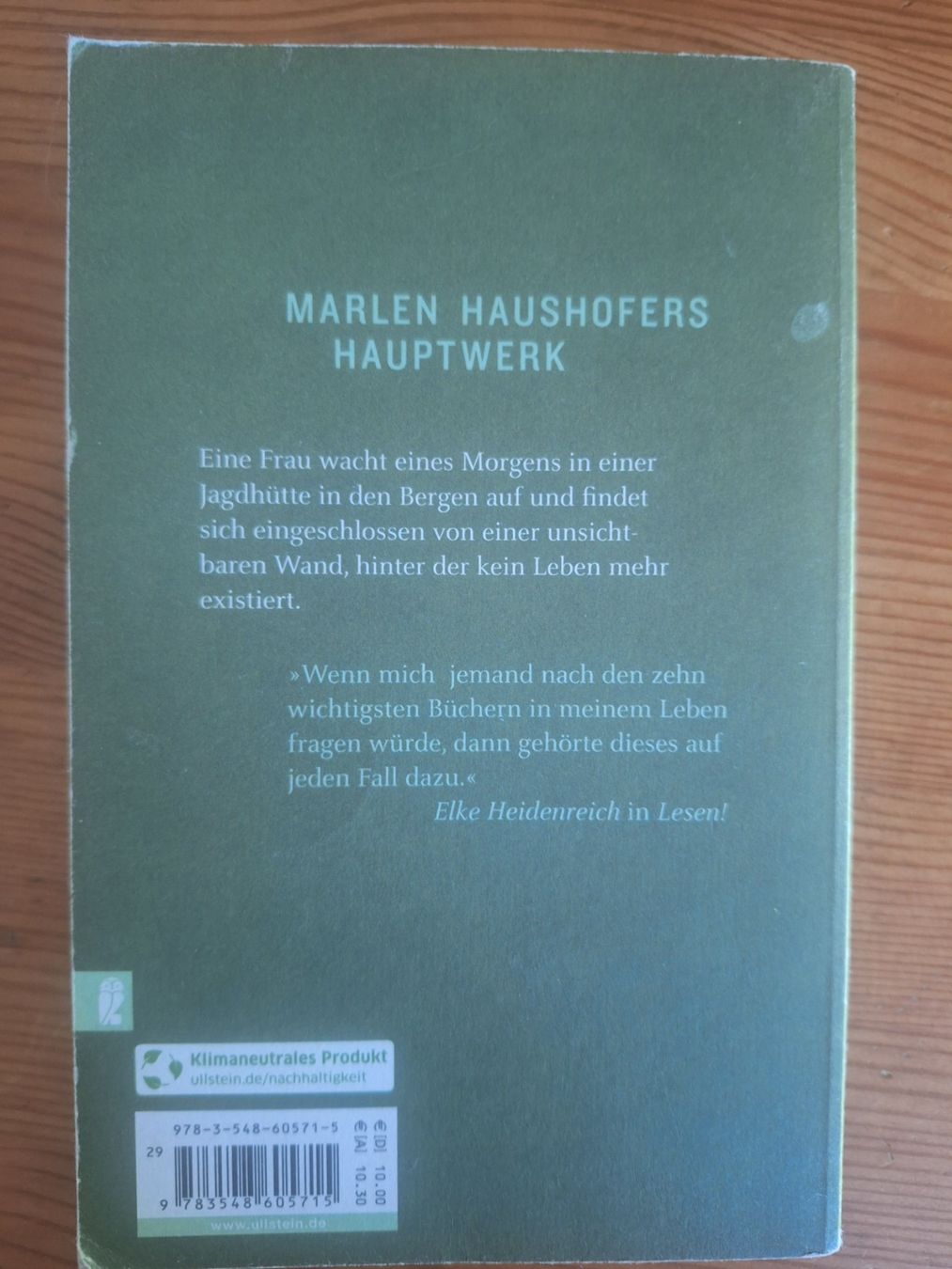Bücher: Marlen Haushofer - Die Wand, Roman, Ullstein – Gebraucht aus Horw von neigette 1