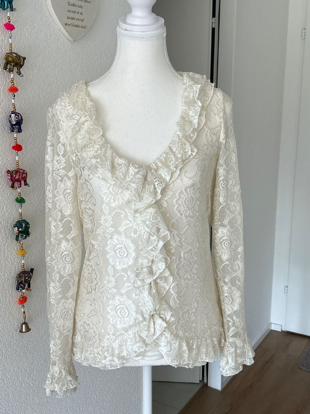 Camicette: Elegante Spitzenbluse hellbeige von Changes Gr. 38 – Usato da Brunnen venduto da Nala2929 3