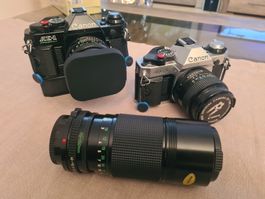 lot 2 Appareils  Canon AE-1 Program + objectifs 28,50,70-105
