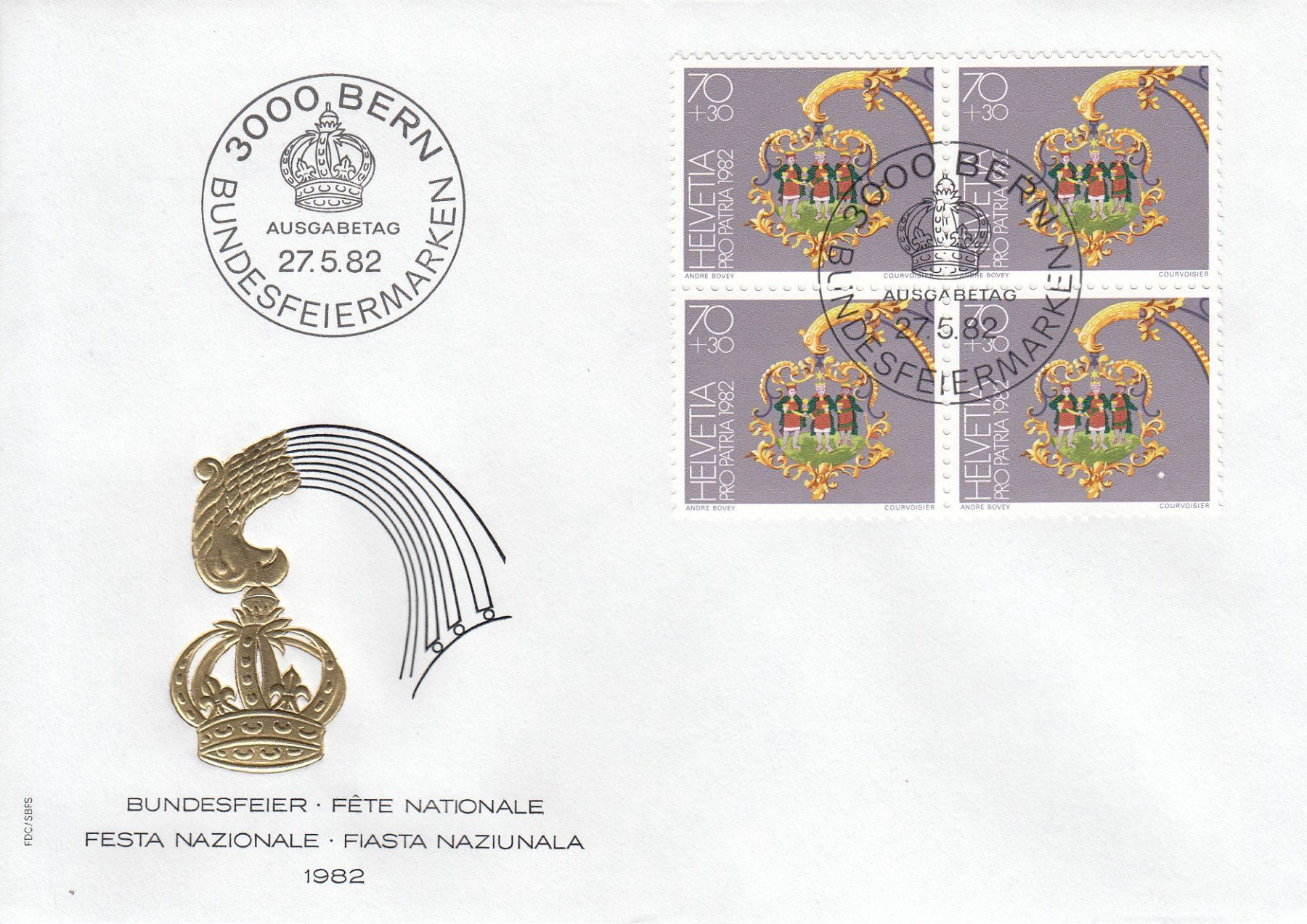 Tutti i francobolli: 1982 Pro Patria 4 FDC Viererblock – Usato da Spreitenbach venduto da Mustang_1105 2