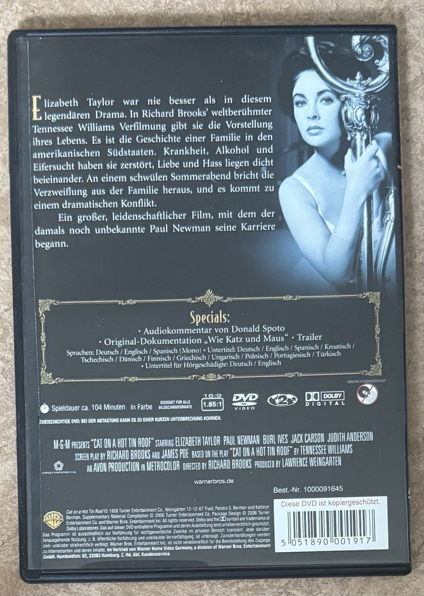 Alle DVDs: DIE KATZE AUF DEM HEISSEN BLECHDACH  – Neu (gemäss Beschreibung) aus Dietikon von AndreaSch01 1