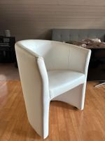 Sessel weiss Kunstleder guter Zustand
