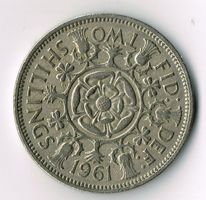 1961_Elizabeth II_Two Shillings_Gedenkmünze Elizabeth II