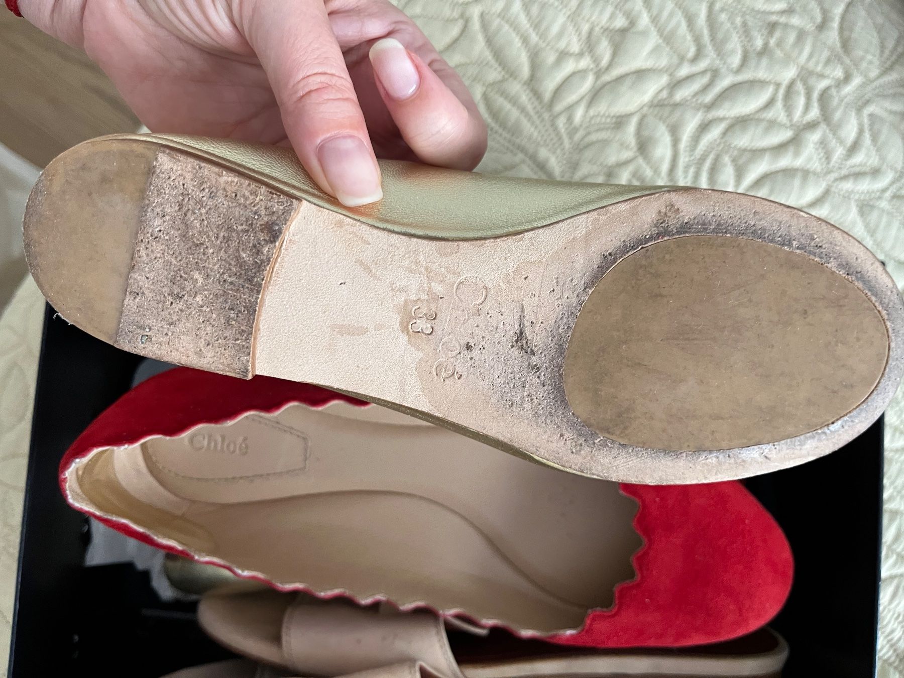 Chloé Scarpe per ragazze: Chloe ballerine - gold – Usato da Genève venduto da VManic 3