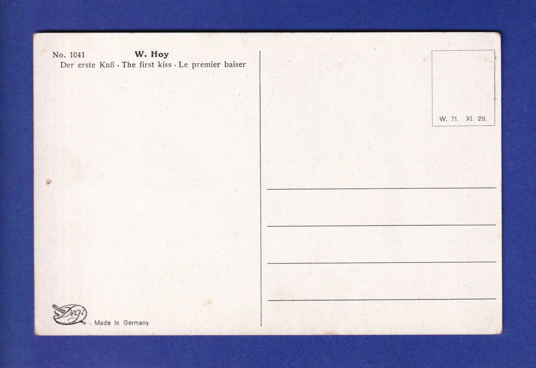 Cartes postales: ENFANT - Le premier baiser // trou // – D'occasion à Pully par nicecards-shop 1