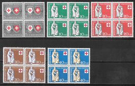 Viererblockserie Pro Patria 1957 B81 - B85 ** 1.6.1957