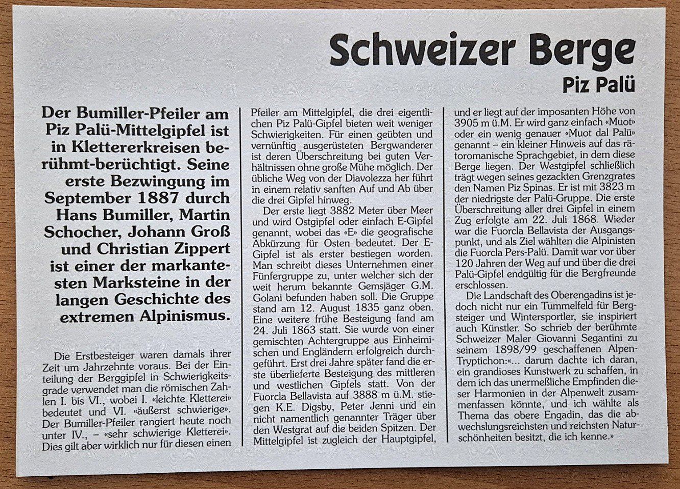 Alle Münzen: Sie bieten auf einen Münzbrief "Schweizer Berge, Piz Palü" – Neu (gemäss Beschreibung) aus St. Moritz von Guenteratch 1
