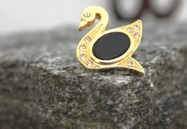 Vintage Pin / Brosche - Schwan
