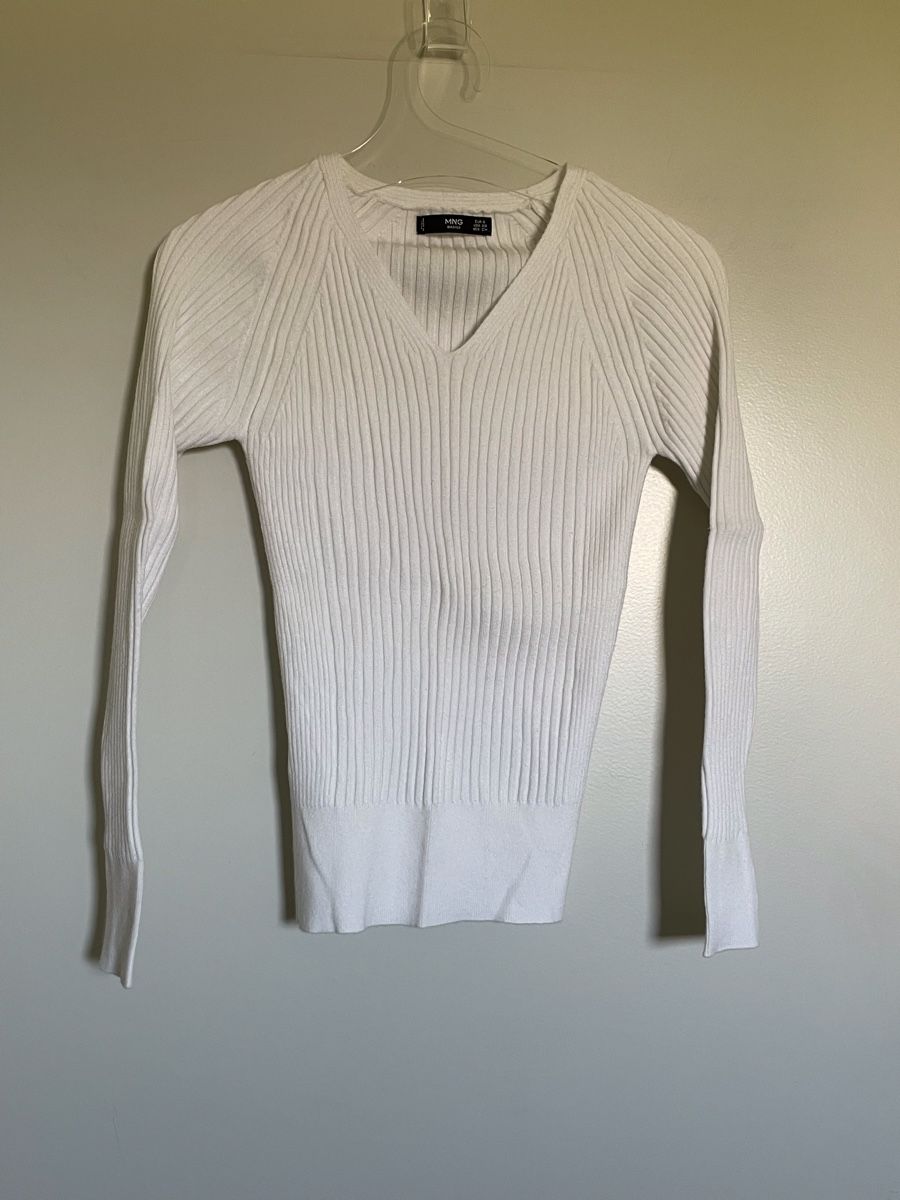 Mango Top: Pull MNG Basics Blanc, Taille S – Nuovo (secondo la descrizione) da Vuadens venduto da Nina11