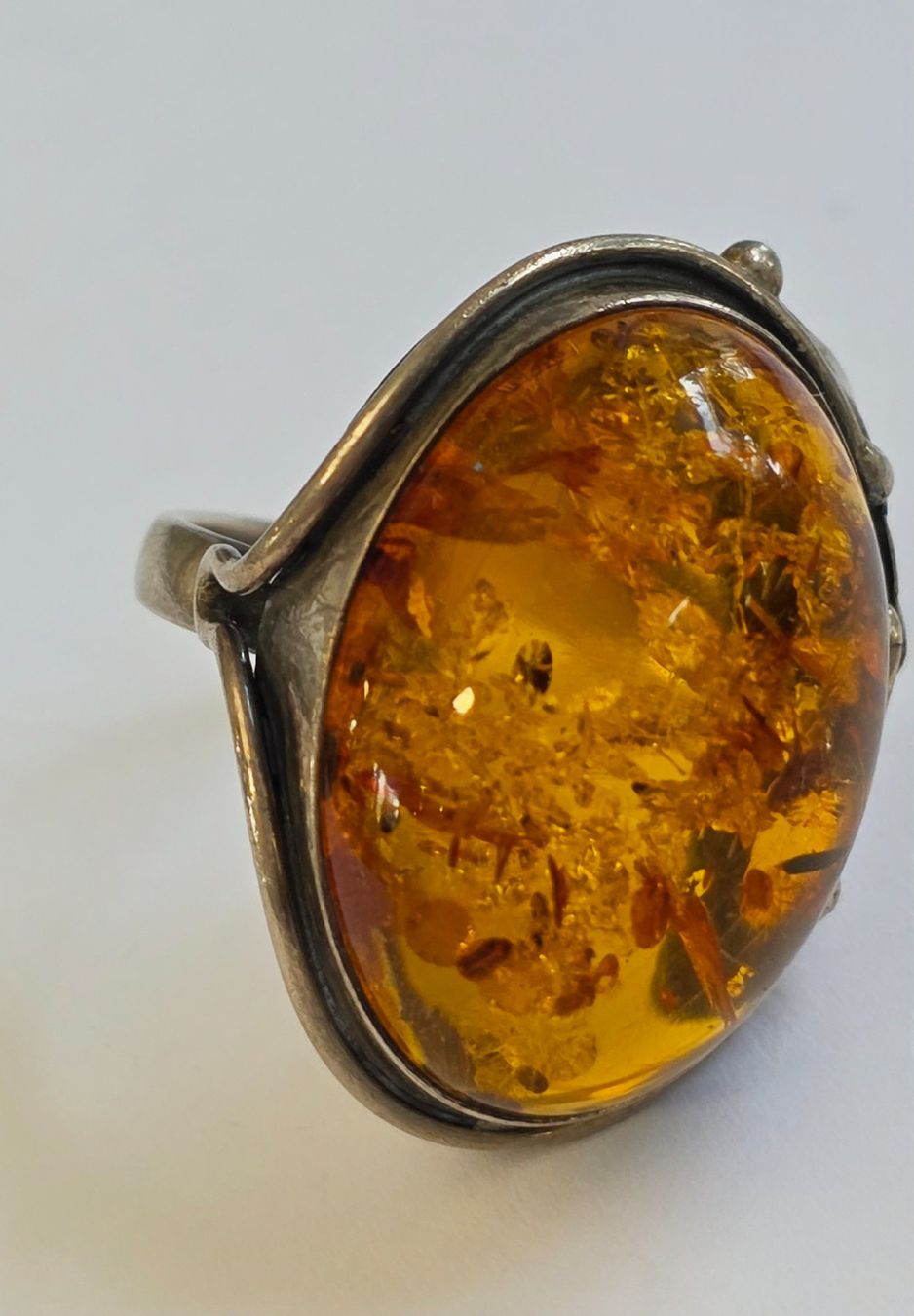 Ringe: Ring Bernstein Silber oval mit Einschlüssen vintage – Neu (gemäss Beschreibung) aus Zürich von ben_mn5h 8