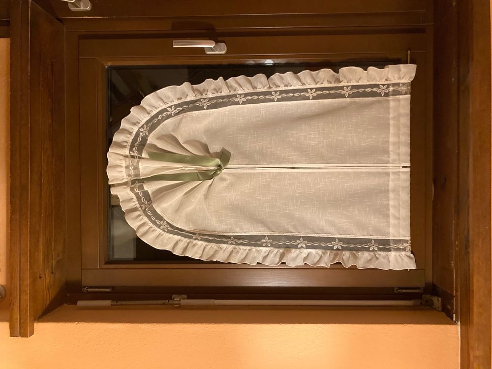 Devola - Tenda Corta In Voile, Trasparente, Da Bistrò, Con Ricamo
