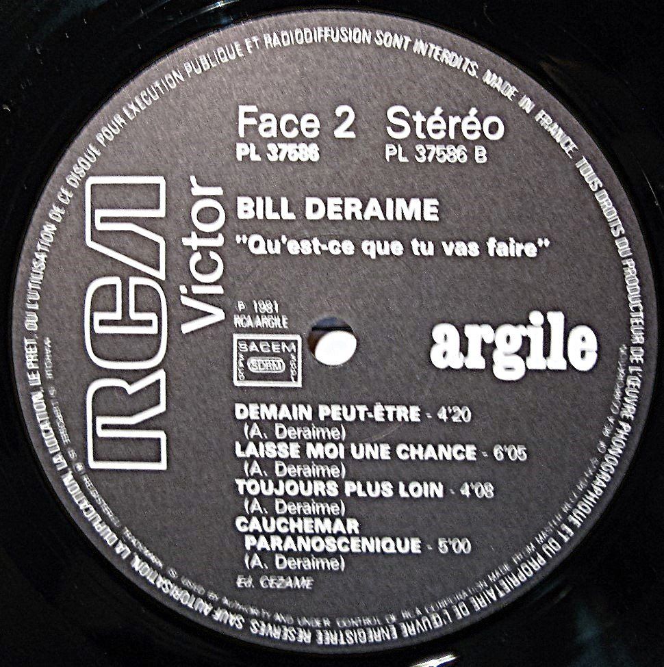 Schallplatten: BILL DERAIME "Qu'est-ce Que Tu Vas" LP in VG+ – Gebraucht aus Monthey von Pingmub 4