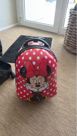 Koffer Kinder Minnie Mouse rot-weiss gepunktet gebraucht