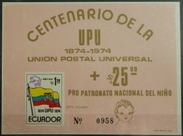Ecuador Kat. Block 67 (*) 1974 Kat. 50 Euro sehr selten