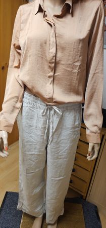 helle Leinenhose und lange Bluse/Kleid gr.M
