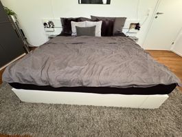 IKEA NORDLI Bett 180x200 Weiss mit Schubladen & Kopfteil