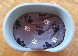 Katzenkorb / Hundekorb, Liegeplatz bequem mit Kissen, grau