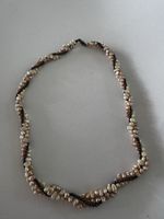 Biwa-Perlen-/Hämatit-Kette – gedrehte Halskette – ca. 42 cm