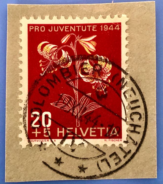 Tutti i francobolli: Nr.J 111 Colombier (NE) Vollstempelt 1944 – Usato da Aarau venduto da Billa007