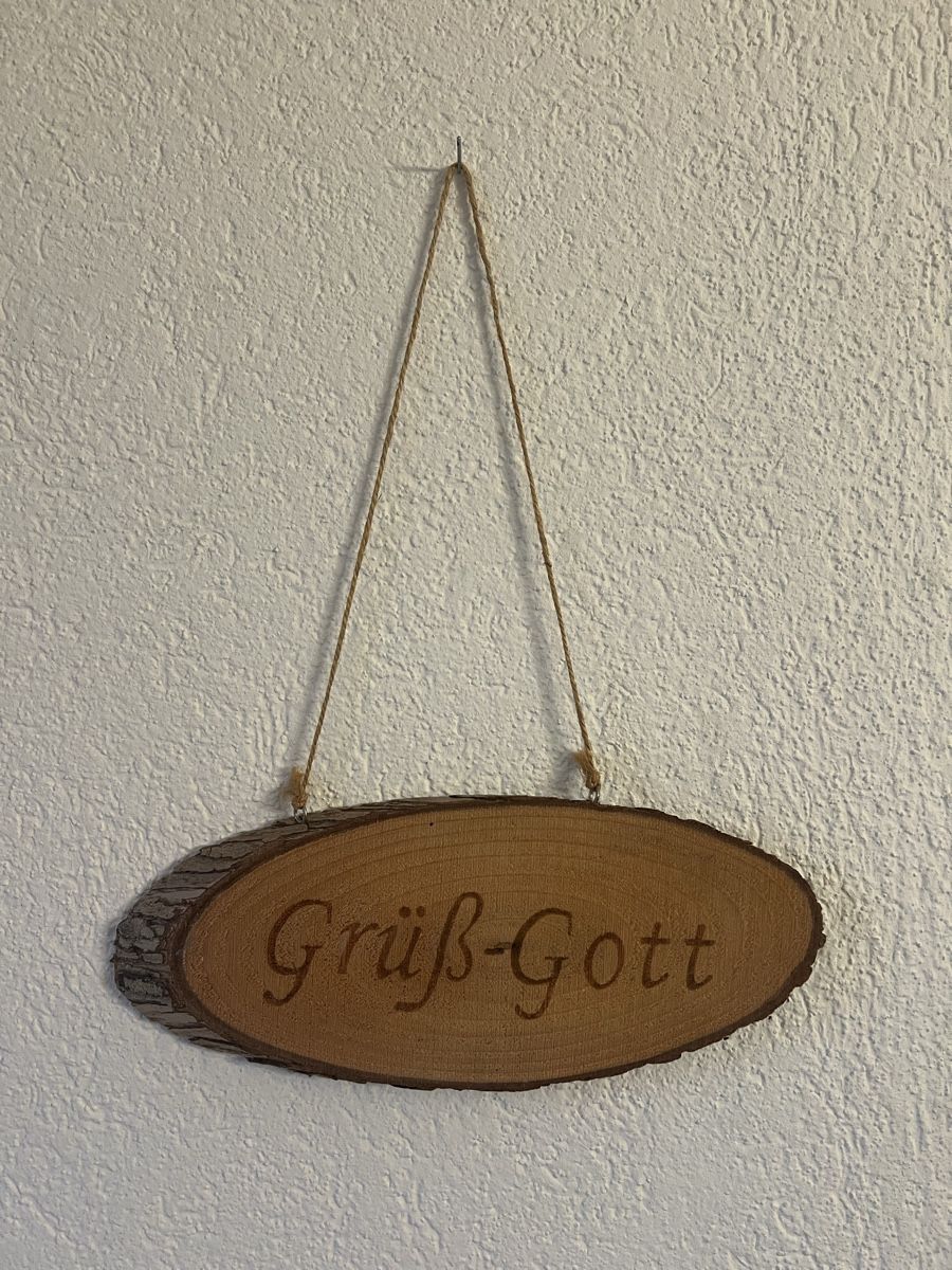 Insegne: Deko Holzschild "Grüess Gott" – Usato da Altdorf UR venduto da JanAil