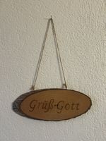 Deko Holzschild "Grüess Gott"