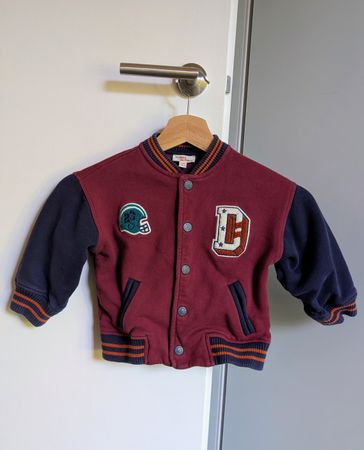 Veste style baseball enfant bordeaux bleu taille 110