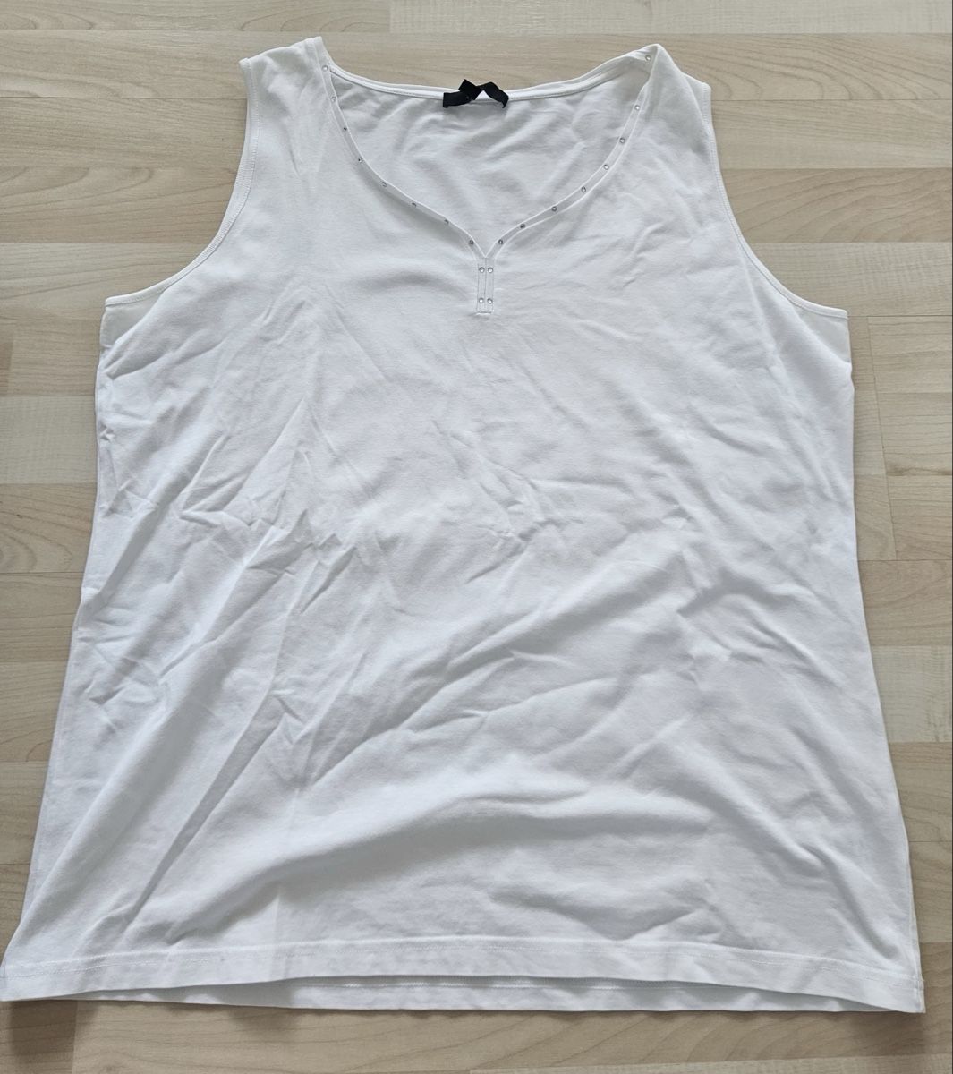 T-Shirts: Weißes ärmelloses Top mit Glitzer – Gebraucht aus Kreuzlingen von Lore2000