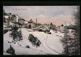 AK St. Moritz, Teilansicht im Winter