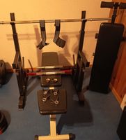 Homegym Komplettset 160 kg inkl TecTake Rack Bänke & Ständer