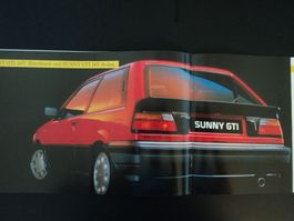 Prospekt Nissan Sunny GTI 16V Hatchback und Sedan ca.1980