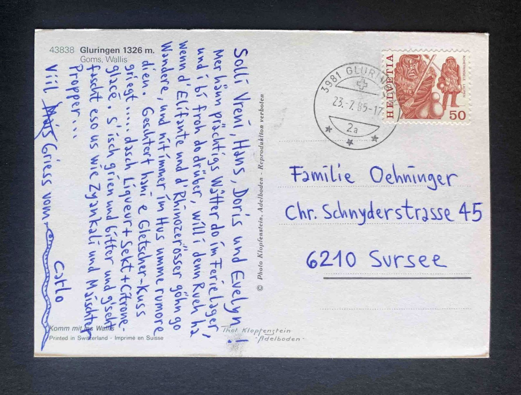 Cartoline postali: AK Gluringen Goms Wallis – Usato da Goldau venduto da artelier1 1