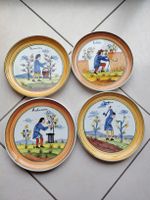 4 assiettes en céramique Este peintes à la main, 4 saisons