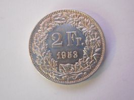 2 Fr. 1953 silber  vorz