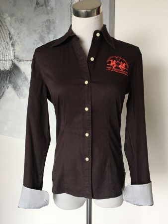 La Martina Bluse Dunkelbraun Gr. 34 36 S