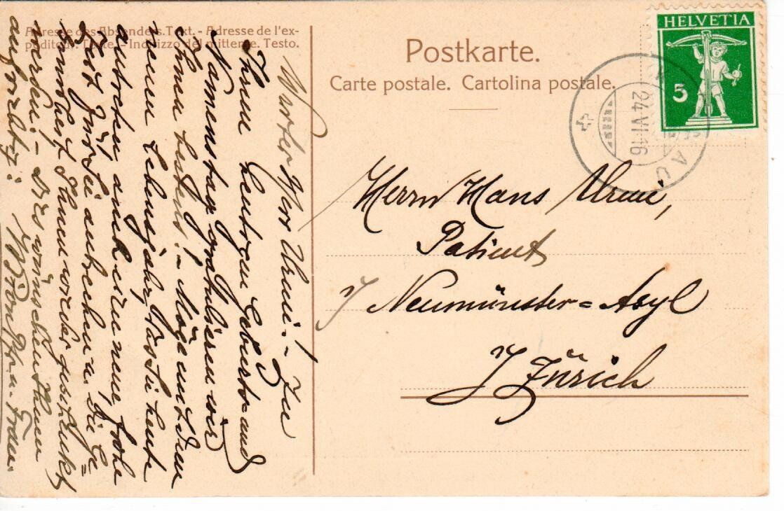 Cartoline postali: Knonau 1916 – Usato da Wolhusen venduto da Curver9 1