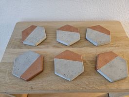 6er-Beton- Untersetzer