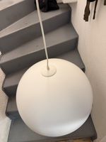 Hängelampe Halbkugel weiss goldfarben guter Zustand