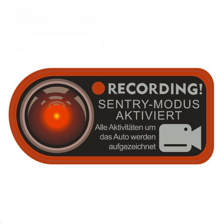 Sticker: Tesla Wächter Modus Aufkleber (SENTRY-MODE) Deutsch – Nuovo e nell'imballaggio originale da Dietikon venduto da e-car-shop.schweiz